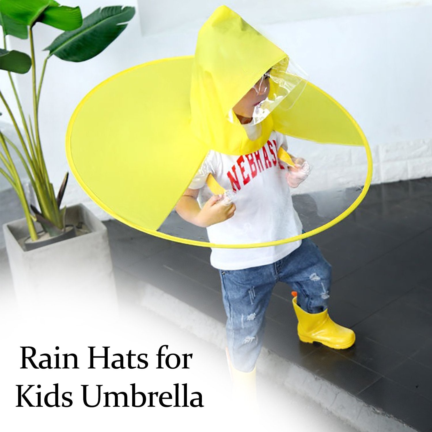 1434 Rain Hats for Kids Umbrella for Hands free Rain Protection Waterproof Rainy Caps (Multicolor) - SkyShopy 1434 Rain Hats for Kids Umbrella for Hands free Rain Protection Waterproof Rainy Caps (Multicolor) - SkyShopy